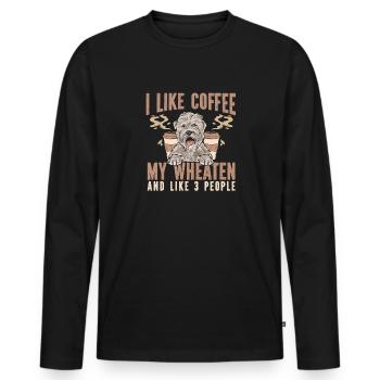 Irish Soft Coated Wheaten Terrier - Männer Premium Bio Langarmshirt - Schwarz - Vorne - Nico (187cm)