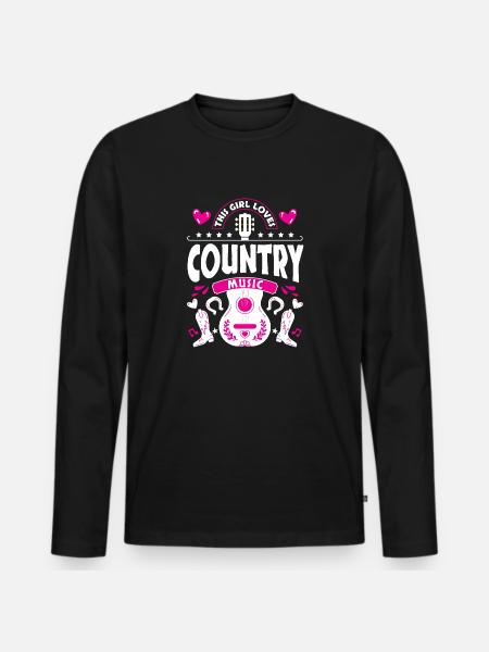 This girl loves country music - Men's Premium Organic Long Sleeve Shirt - black