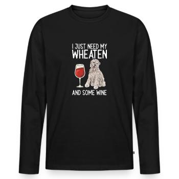 Irish Soft Coated Wheaten Terrier - Männer Premium Bio Langarmshirt - Schwarz - Vorne - Nico (187cm)