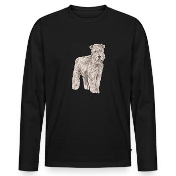 Irish Soft Coated Wheaten Terrier - Männer Premium Bio Langarmshirt - Schwarz - Vorne - Nico (187cm)
