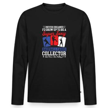 Super Sexy Baseball Cards Collector Funny Trader W - Männer Premium Bio Langarmshirt - Schwarz - Vorne - Nico (187cm)