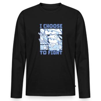 Je choisis le combat - T-shirt manches longues Premium bio Homme - noir - Devant - Nico (187cm)