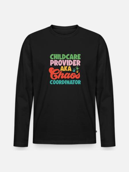 Childcare Teacher Educator - Men's Premium Organic Long Sleeve Shirt - black