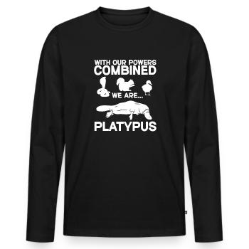 Platypus Schnabeltier - Männer Premium Bio Langarmshirt - Schwarz - Vorne - Nico (187cm)