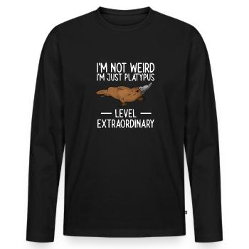 Platypus Schnabeltier - Männer Premium Bio Langarmshirt - Schwarz - Vorne - Nico (187cm)