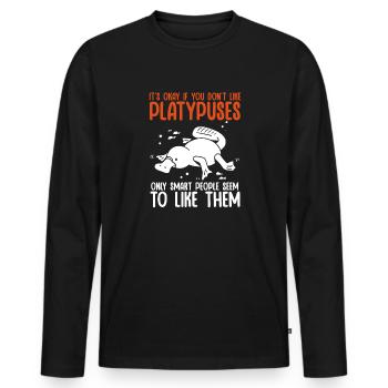 Platypus Schnabeltier - Männer Premium Bio Langarmshirt - Schwarz - Vorne - Nico (187cm)