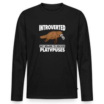 Platypus Schnabeltier - Männer Premium Bio Langarmshirt - Schwarz - Vorne - Nico (187cm)