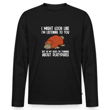 Platypus Schnabeltier - Männer Premium Bio Langarmshirt - Schwarz - Vorne - Nico (187cm)