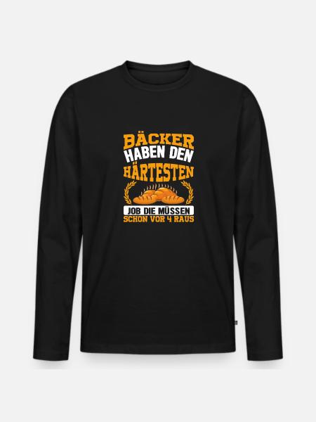Geschenk für Bäcker Bäckerei - Männer Premium Bio Langarmshirt - Schwarz