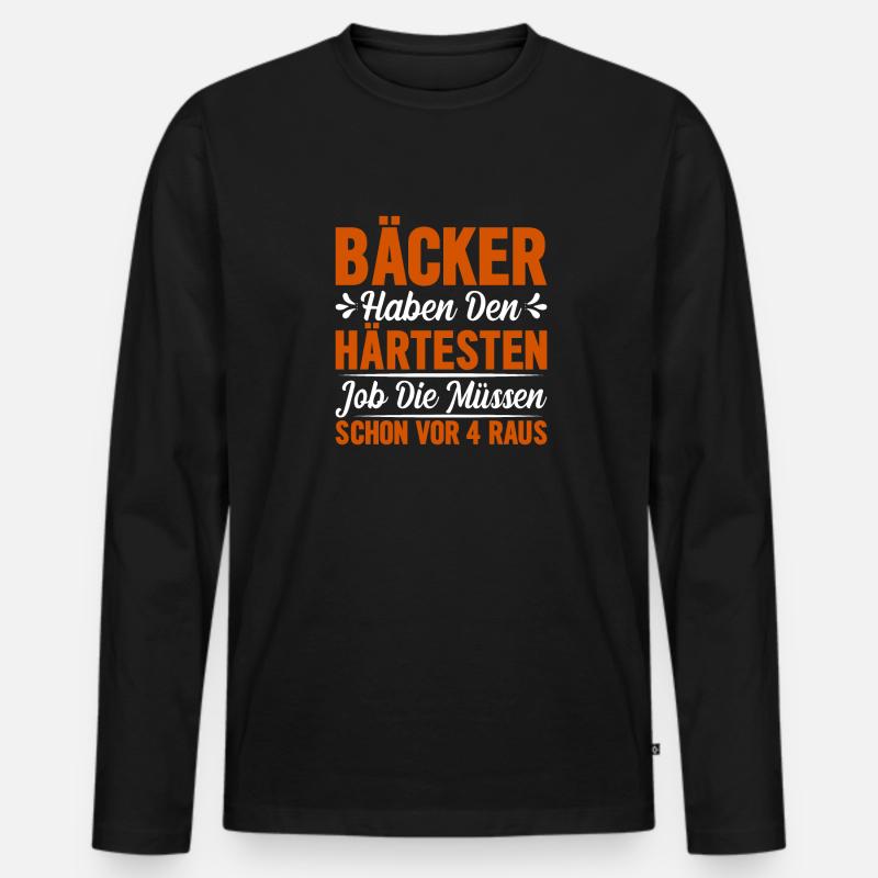 Bäcker Bäckerei Geschenk lustig - Männer Premium Bio Langarmshirt - Schwarz