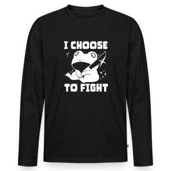 Je choisis le combat - T-shirt manches longues Premium bio Homme - noir - Devant - Nico (187cm)