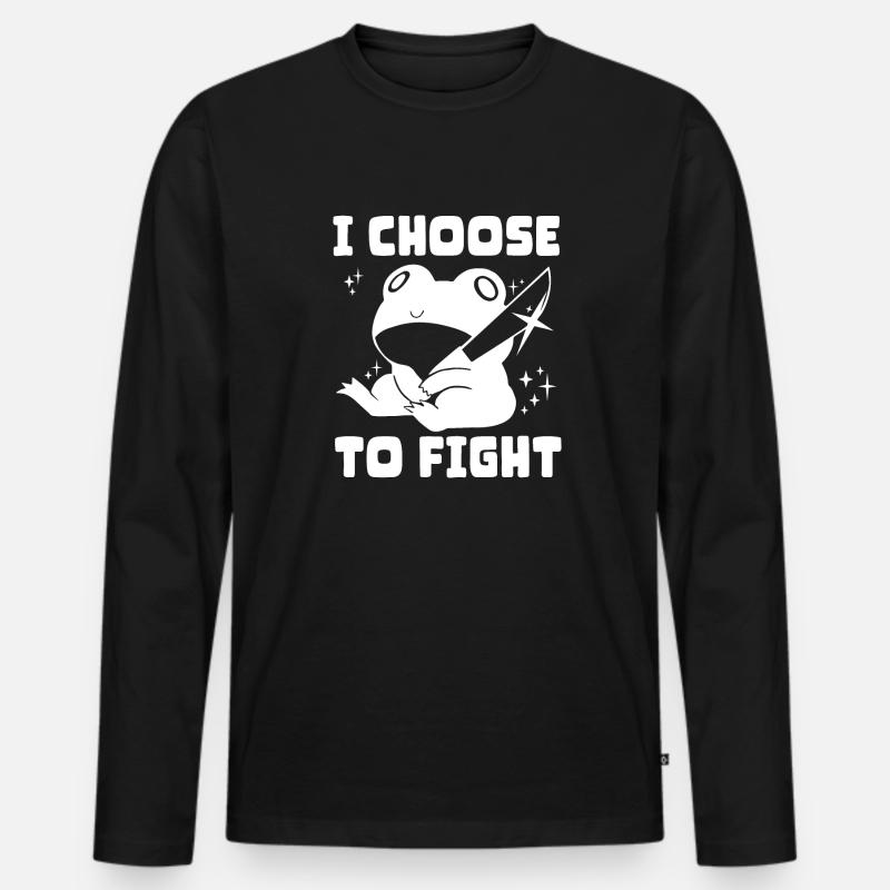 I choose fight - Männer Premium Bio Langarmshirt - Schwarz