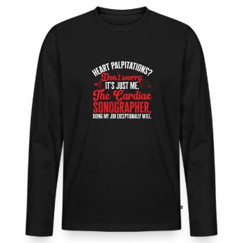 Kardiologe Medizinische Sonographie Ultraschall - Männer Premium Bio Langarmshirt - Schwarz - Vorne - Nico (187cm)