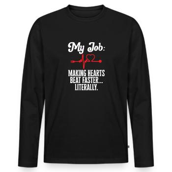 Kardiologe Medizinische Sonographie Ultraschall - Männer Premium Bio Langarmshirt - Schwarz - Vorne - Nico (187cm)