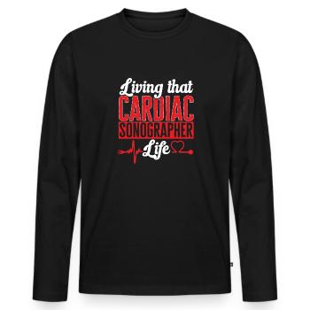 Kardiologe Medizinische Sonographie Ultraschall - Männer Premium Bio Langarmshirt - Schwarz - Vorne - Nico (187cm)