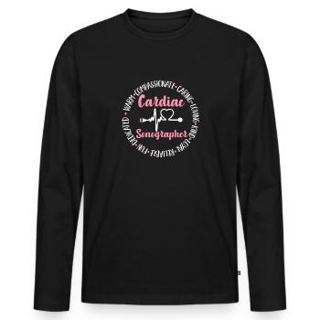 Kardiologe Medizinische Sonographie Ultraschall - Männer Premium Bio Langarmshirt - Schwarz - Vorne - Nico (187cm)