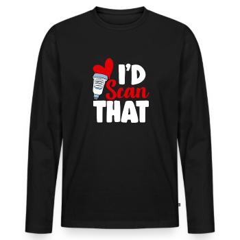 Kardiologe Medizinische Sonographie Ultraschall - Männer Premium Bio Langarmshirt - Schwarz - Vorne - Nico (187cm)