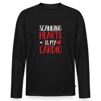 Kardiologe Medizinische Sonographie Ultraschall - Männer Premium Bio Langarmshirt - Schwarz - Vorne - Nico (187cm)