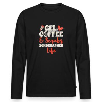 Kardiologe Medizinische Sonographie Ultraschall - Männer Premium Bio Langarmshirt - Schwarz - Vorne - Nico (187cm)