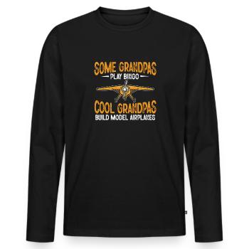 Remote Controlled Airplane Model Airplane - Men's Premium Organic Long Sleeve Shirt - black - Front - Nico (187cm)