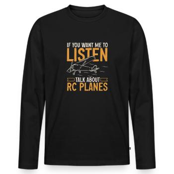 Ferngesteuertes Flugzeug Modellflugzeug - Männer Premium Bio Langarmshirt - Schwarz - Vorne - Nico (187cm)