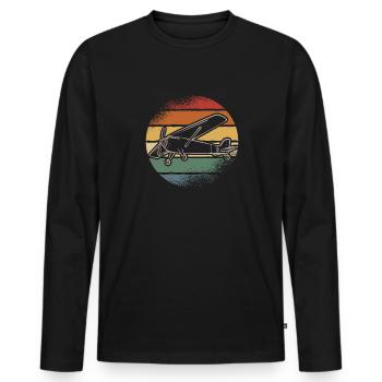 Ferngesteuertes Flugzeug Modellflugzeug - Männer Premium Bio Langarmshirt - Schwarz - Vorne - Nico (187cm)