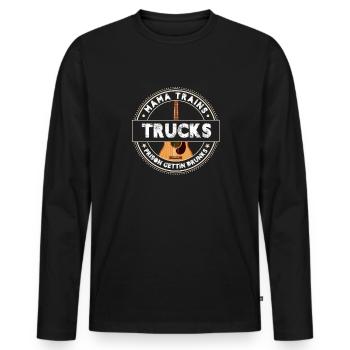 Mama trains trucks prison getting drunk - Männer Premium Bio Langarmshirt - Schwarz - Vorne - Nico (187cm)