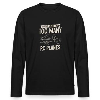 Ferngesteuertes Flugzeug Modellflugzeug - Männer Premium Bio Langarmshirt - Schwarz - Vorne - Nico (187cm)