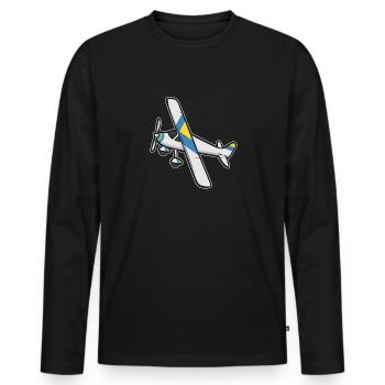 Remote Controlled Airplane Model Airplane - Men's Premium Organic Long Sleeve Shirt - black - Front - Nico (187cm)