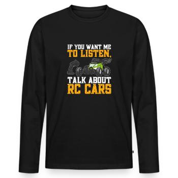RC Car Ferngesteuertes Auto - Männer Premium Bio Langarmshirt - Schwarz - Vorne - Nico (187cm)