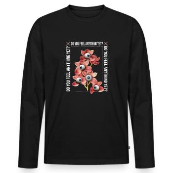 Ressentez-vous encore quelque chose - T-shirt manches longues Premium bio Homme - noir - Devant - Nico (187cm)