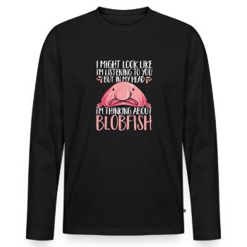 Blob fish - Men's Premium Organic Long Sleeve Shirt - black - Front - Nico (187cm)