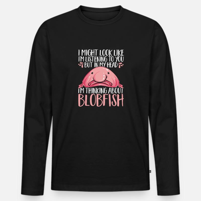 Pesce blob - Maglia a manica lunga ecologica premium da uomo - nero