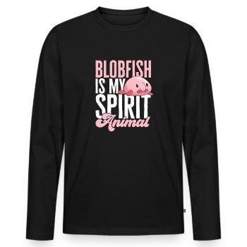 Blob fish - Men's Premium Organic Long Sleeve Shirt - black - Front - Nico (187cm)