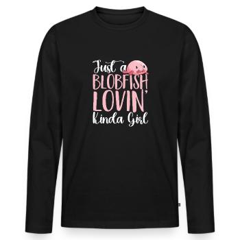 Blob fish - Men's Premium Organic Long Sleeve Shirt - black - Front - Nico (187cm)