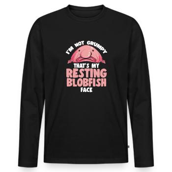 Blob fish - Men's Premium Organic Long Sleeve Shirt - black - Front - Nico (187cm)