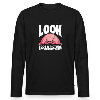 Blob fish - Men's Premium Organic Long Sleeve Shirt - black - Front - Nico (187cm)
