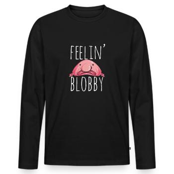 Blob fish - Men's Premium Organic Long Sleeve Shirt - black - Front - Nico (187cm)
