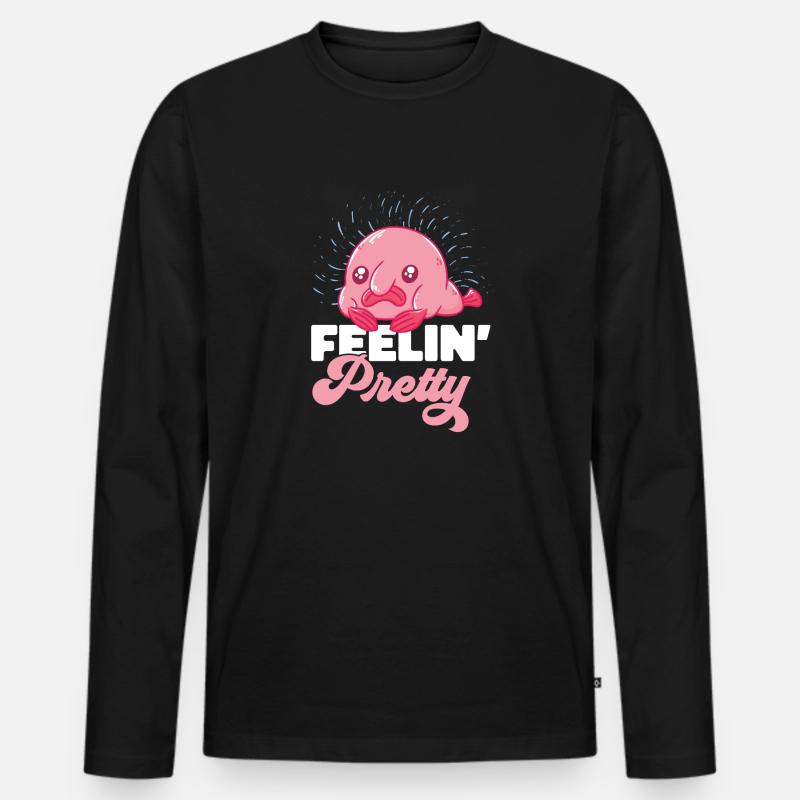 Blobfisch - Männer Premium Bio Langarmshirt - Schwarz