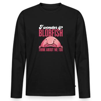Blob fish - Men's Premium Organic Long Sleeve Shirt - black - Front - Nico (187cm)