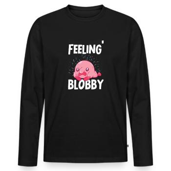 Blob fish - Men's Premium Organic Long Sleeve Shirt - black - Front - Nico (187cm)