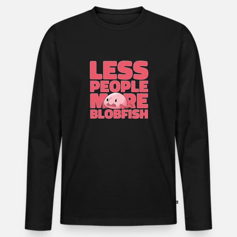 Blobfisch - Männer Premium Bio Langarmshirt - Schwarz