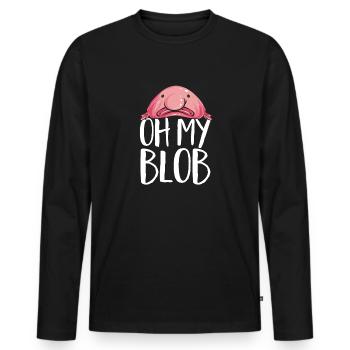 Blob fish - Men's Premium Organic Long Sleeve Shirt - black - Front - Nico (187cm)
