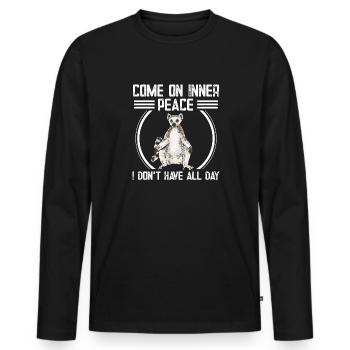 Lémurien à queue annelée - T-shirt manches longues Premium bio Homme - noir - Devant - Nico (187cm)