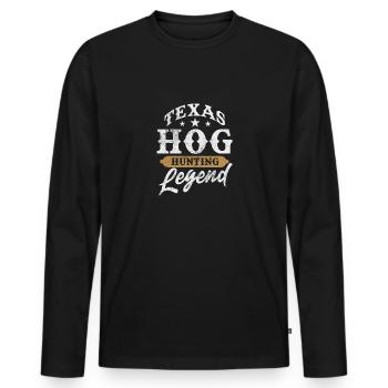 texas hog hunting legend Design for a hunting fan - Männer Premium Bio Langarmshirt - Schwarz - Vorne - Nico (187cm)