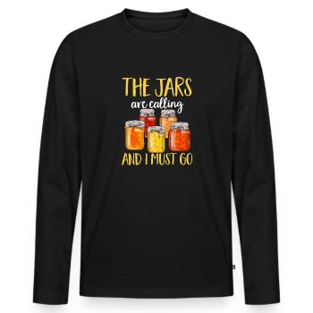 Einmachen Einkochen Lebensmitteln Konservieren - Männer Premium Bio Langarmshirt - Schwarz - Vorne - Nico (187cm)