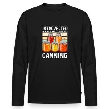 Canning, canning, canning, preserving food - Men's Premium Organic Long Sleeve Shirt - black - Front - Nico (187cm)