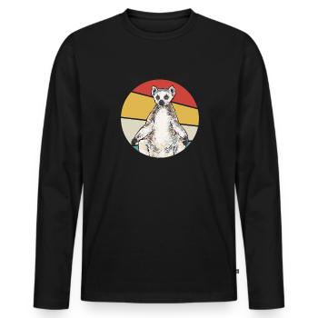 Lémurien à queue annelée - T-shirt manches longues Premium bio Homme - noir - Devant - Nico (187cm)