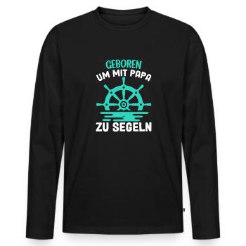 Papa Kind Sohn Segeln Boot - Männer Premium Bio Langarmshirt - Schwarz - Vorne - Nico (187cm)