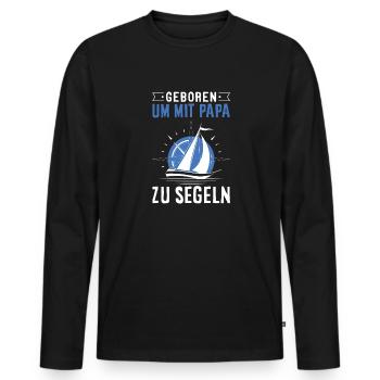 Väter Sohn Segel Geschenk - Männer Premium Bio Langarmshirt - Schwarz - Vorne - Nico (187cm)